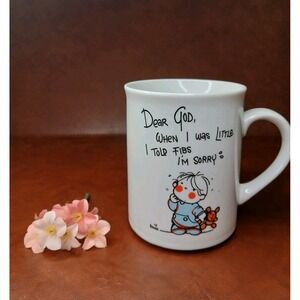 Dear God When I was Little I Told Fibs Im Sorry 8oz Coffee Mug Cup Enesco #118B5